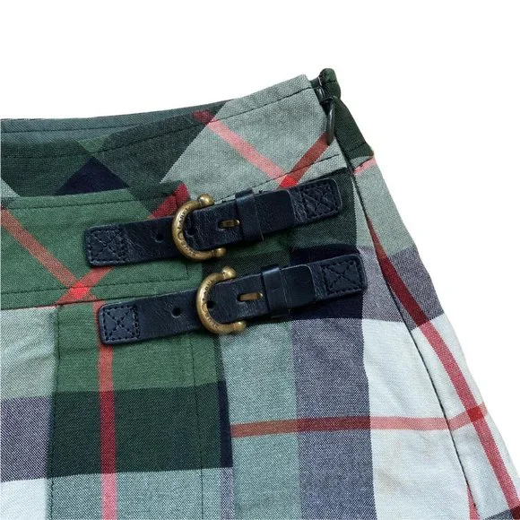 Vintage Burberry Blue Label plaid pleated wrap micro mini skirt / skort - Picture 2 of 4